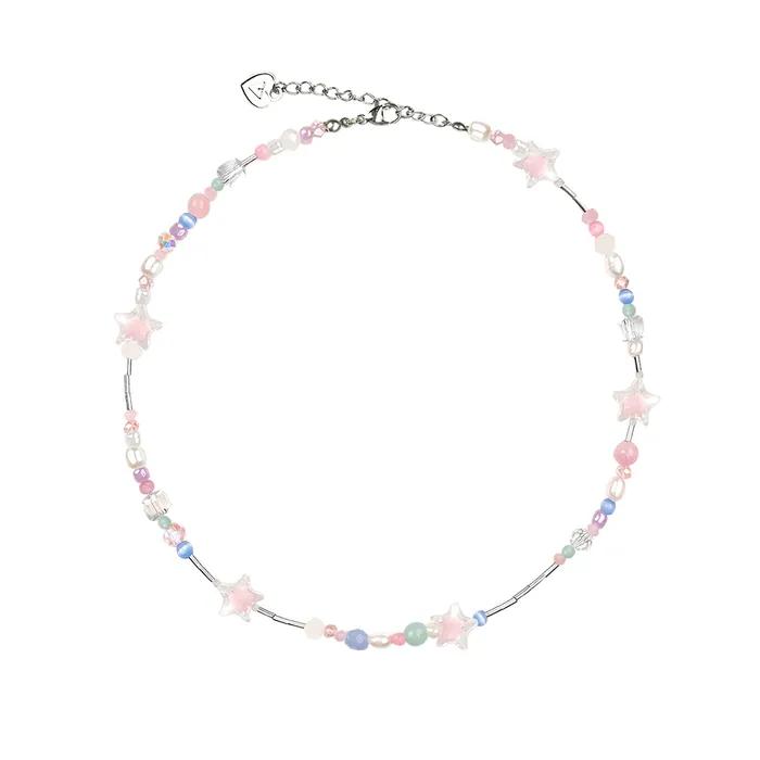 Pastel Star Mix Bead Necklace