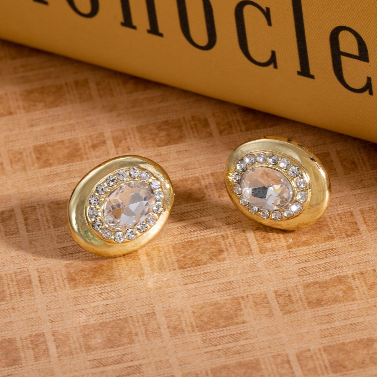 Французские Ретро Супер Блестящие Серьги с Овальными Бриллиантами, Модные Серьги Высокого Качества с Характером для Осени и Зимы