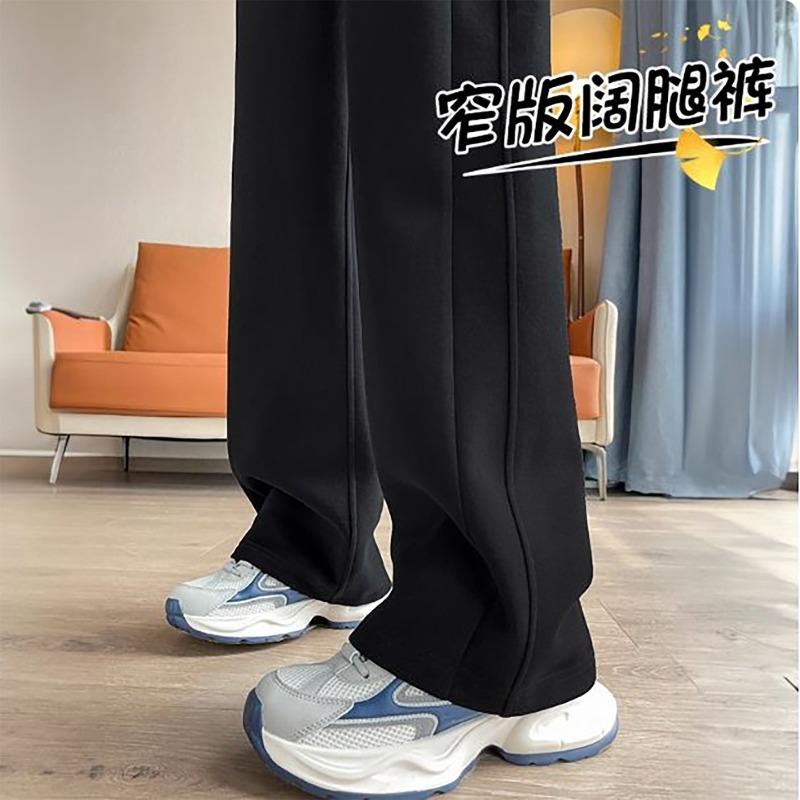Scimitar Sweatpants Children's New Spring and Autumn Small Narrow Sweatpants Casual Black Straight Wide-leg Trousers