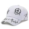Graffiti Pattern Baseball Cap Black White Colorblock Hats Cotton Streetwear Unisex Adjustable Casual Hip Hop Hat for Men Women