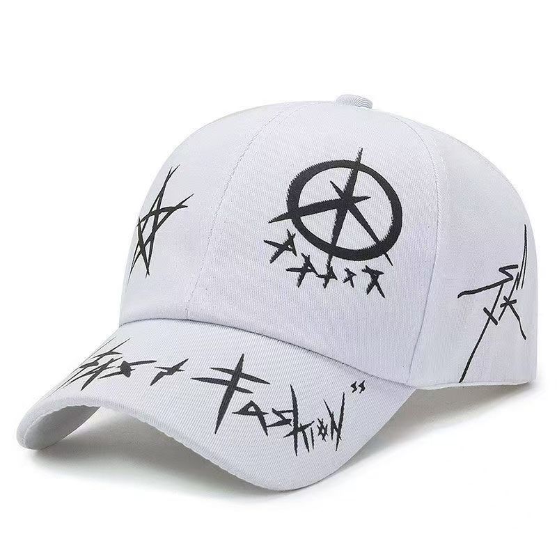 

Graffiti Pattern Baseball Cap Black White Colorblock Hats Cotton Streetwear Unisex Adjustable Casual Hip Hop Hat For Men Women Adjustable