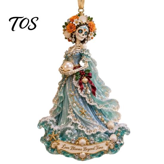 Durable Acrylic Ornaments Day of The Dead Ornament, Mexcian Flower Skeleton Hanging Decoration, Dia Indoor Home Accents De Los Muertos Sugar