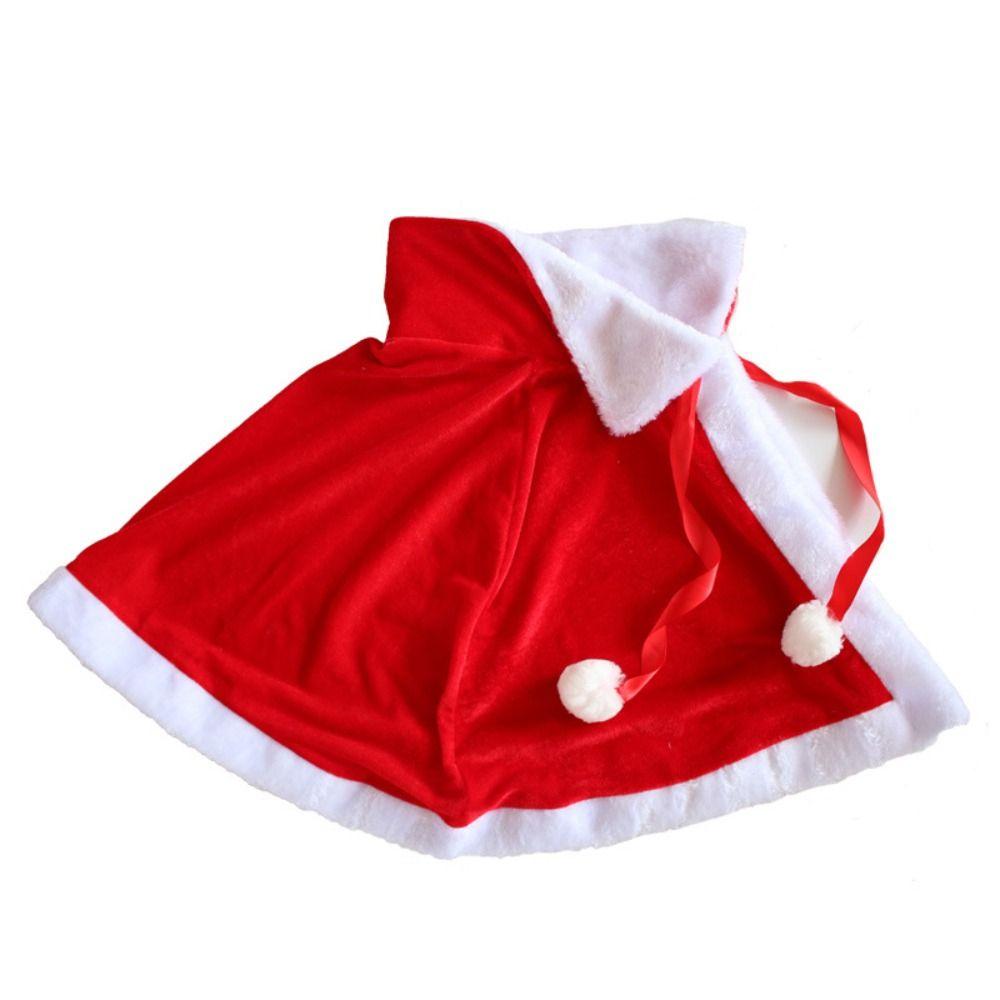 Roter Umhang Plüsch Mädchen Schal Winddicht Damen Kapuzenponchos Cosplay Kostüm Weihnachts Umhang Weihnachtsumhang