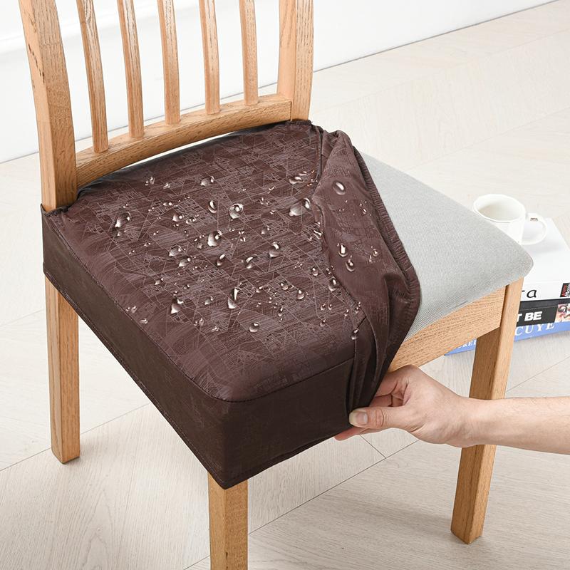 

Водонепроницаемые чехлы на обеденные стулья, эластичные жаккардовые чехлы на подушки сидений, моющиеся протекторы для стульев, кухонные банкетные чехлы для дома и вечеринок