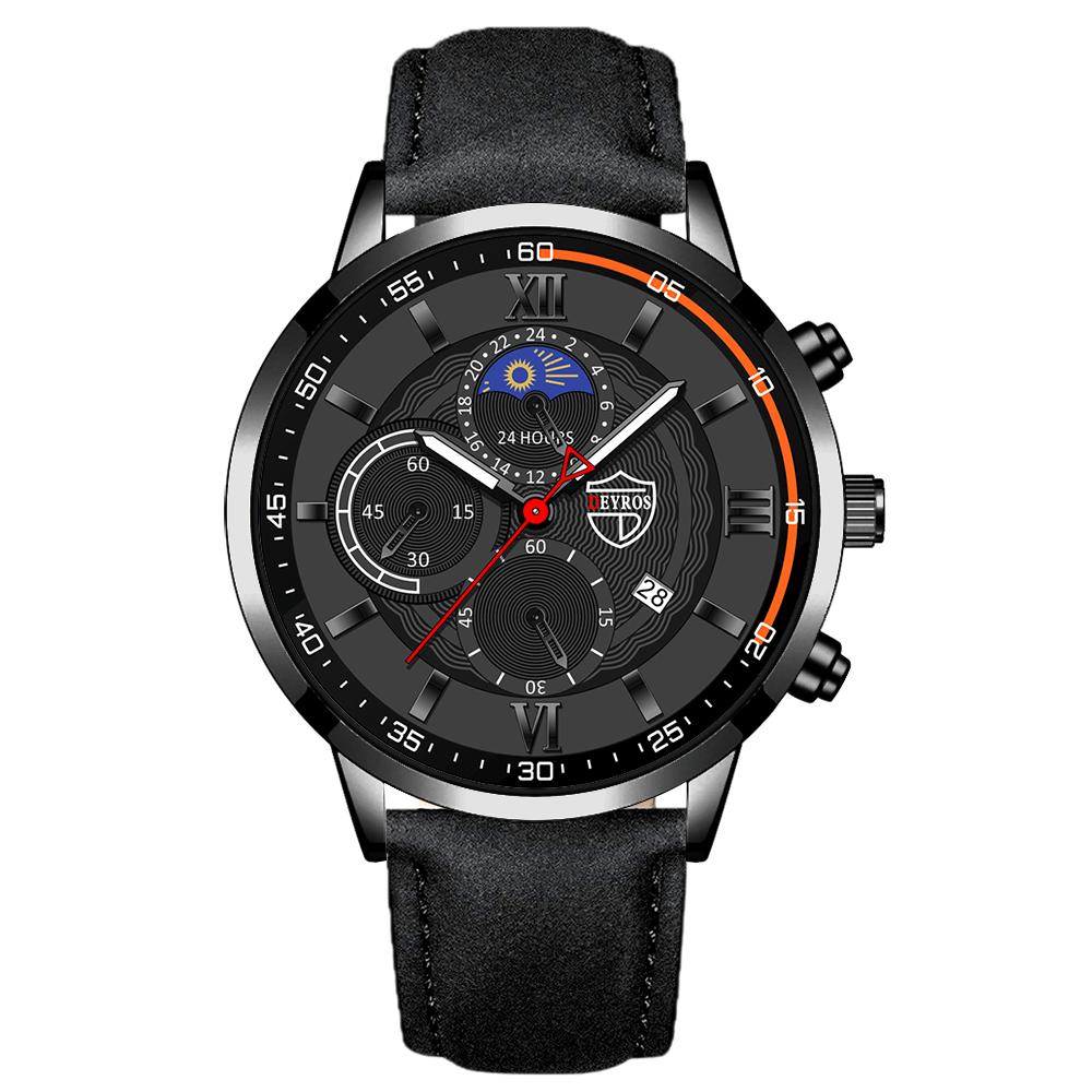 

Men s Fashion Business Watch Analog PU Leather Mens Watches Classic Quartz Wrist Watch for Men Ramadan Father s Day gift No