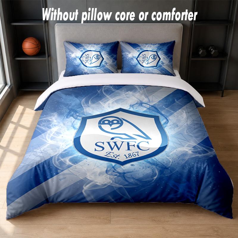 Sheffield Wednesday Design Bed Bedding Set 1 Duvet Cover + 2 Pillowcases Soft Breathable Household Bed Linens