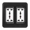A Used Floor Outlet, 4000W 3 Prong X 4 Multifunctional Black   Concealed Floor Socket Double Door for Kitchen Living Room