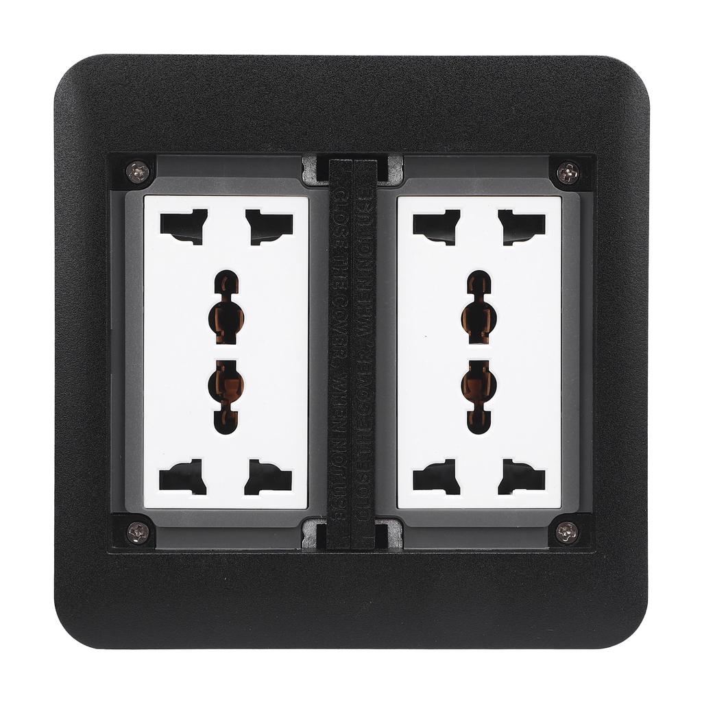 A Used Floor Outlet, 4000W 3 Prong X 4 Multifunctional Black Concealed Floor Socket Double Door for Kitchen Living Room