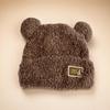 Solid Color Knitted Warm Cap Thickened Bear Ear Hat Fashion Plush Cap  Winter Outdoor