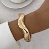 IngeSight.Z 4 Styles Exaggerated Punk Irregular Wide Cuff Chunky Bangles Women Vintage Gold Color Spring Bracelet Grunge Jewelry