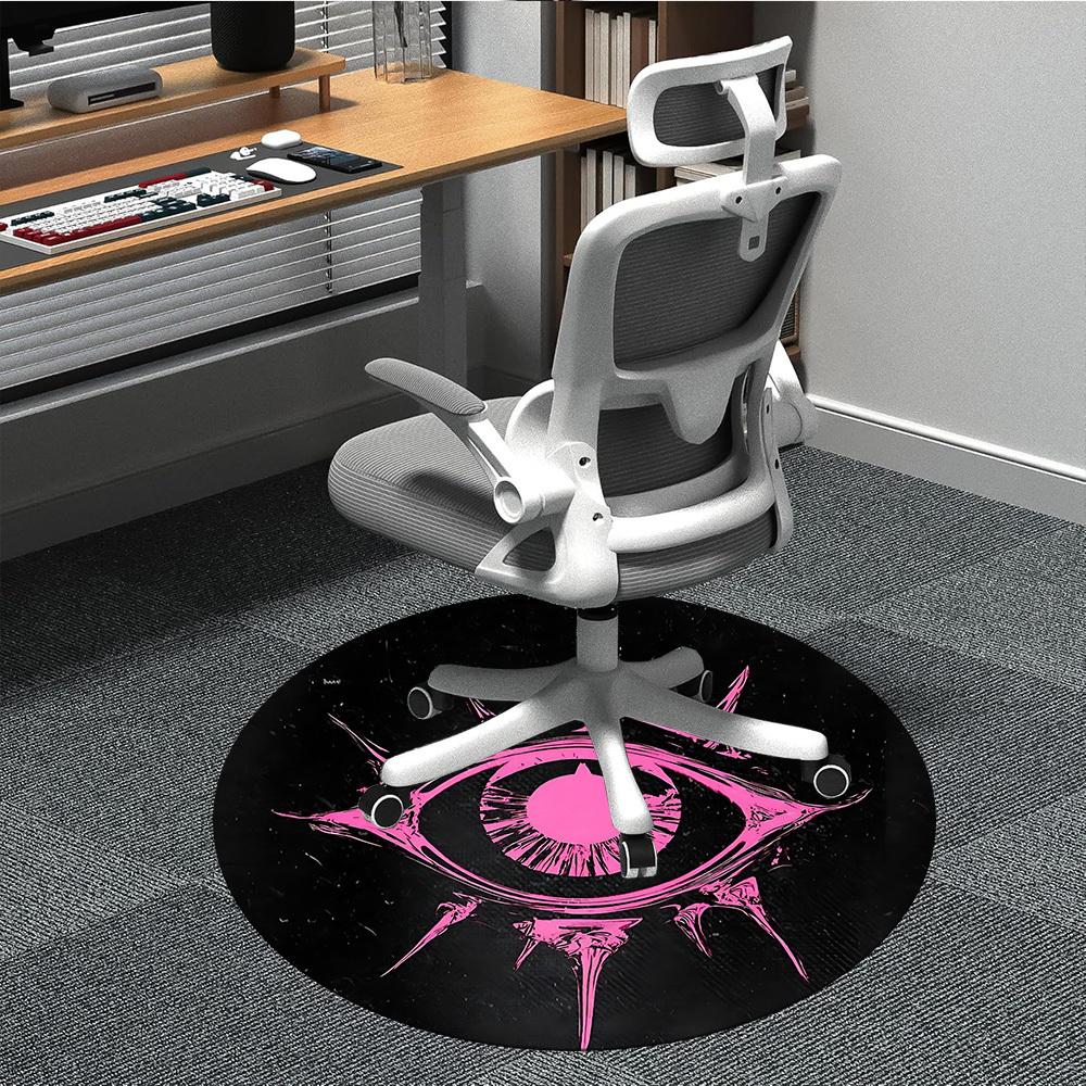 1pc Eye Symbol Office Round Area Rug, Indoor Mat Suitable ForOffice, Under Office Chairs Bedroom Living Room Home Decor, Room Deco T026