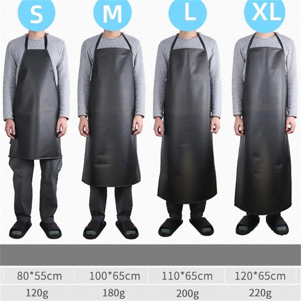 Black Cooking Chef Apron PVC Work Apron Soft Aquatic Butchery Food Apron