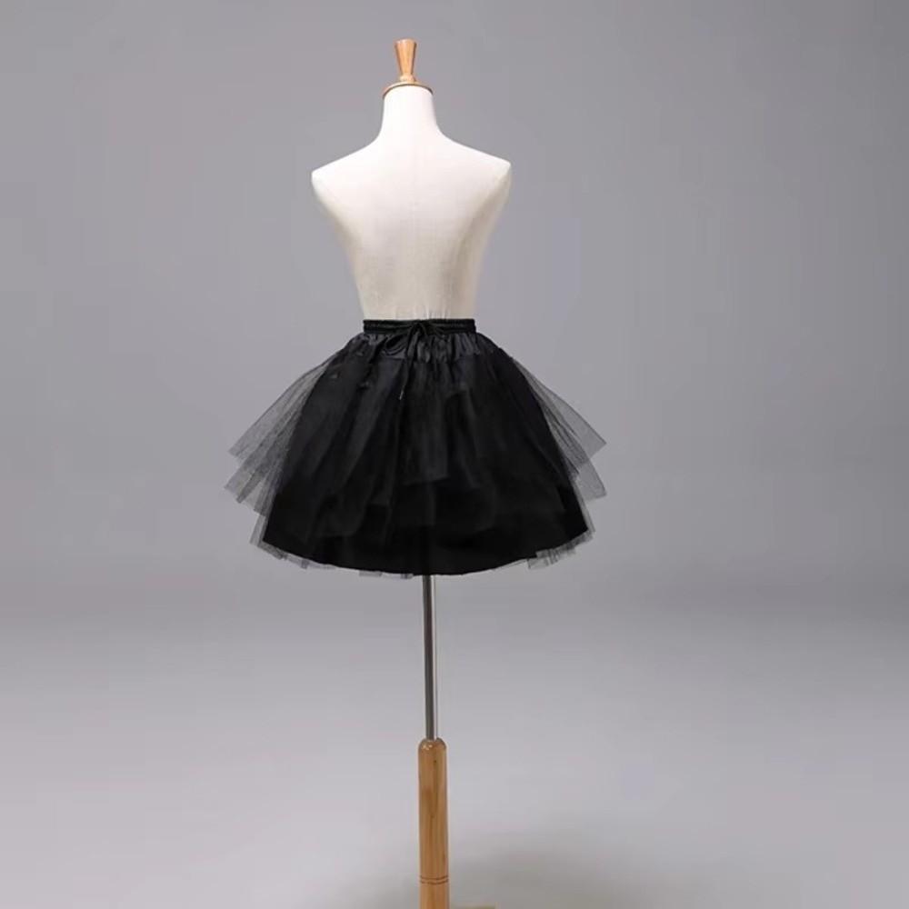 Fashion Lolita Petticoat Short Without hoop Underskirt Crinoline Breathable White Crinoline Skirt Women Girls