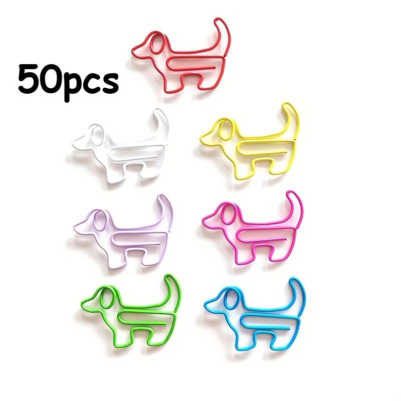 50pcs Dachshund-Shaped Paper Clips, Dog Breed Office & Supplies, Multicolor Bookmark & Binder Clips for Dachshund Lovers, Clip