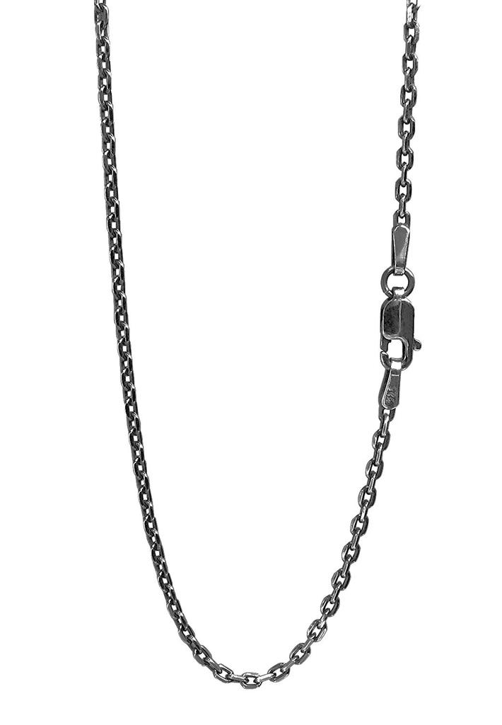 Ibushi Azuki Chain cut Length Width Dark Silver 925 Necklace Chain Necklace Chain Chain only [Shinjuku Ginnokura] 4-sided 40-60cm (50cm) approx. 1.9mm