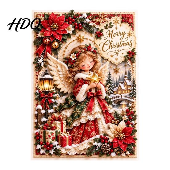Seasonal Greeting Cards for Family Christmas Card 2D Flat Merry Santa Claus/Elf/Angel/Snowman Card Holiday Gatherings Party Favors Gifts Kids,