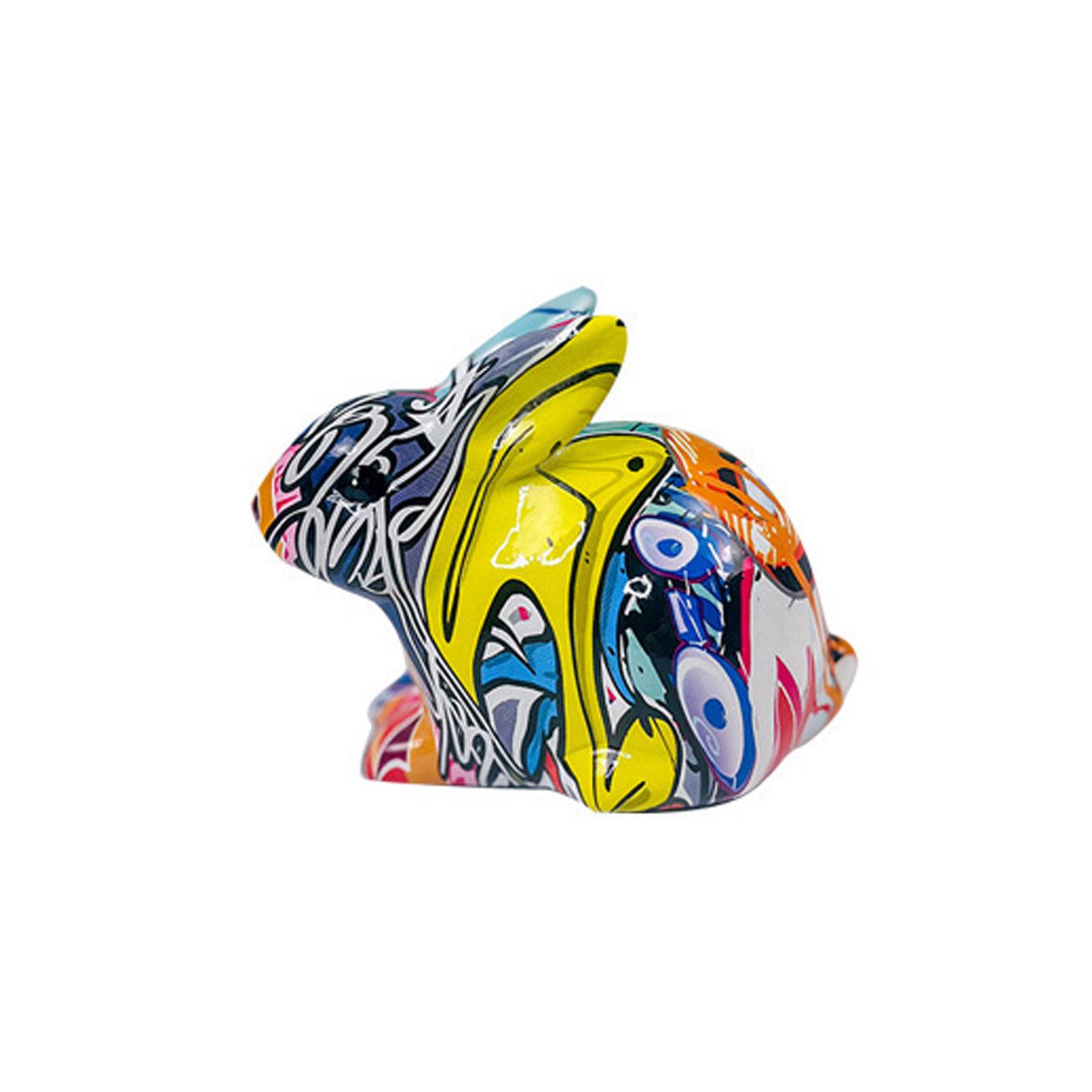 

Статуэтка пасхального кролика из смолы, красочная статуэтка кролика, декоративные поделки, аксессуар для украшения внутреннего двора, сада, двора G