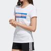 Adidas Neo Letter Logo Printed Color Block Breathable Regular T-Shirt Women Tops White FP7366