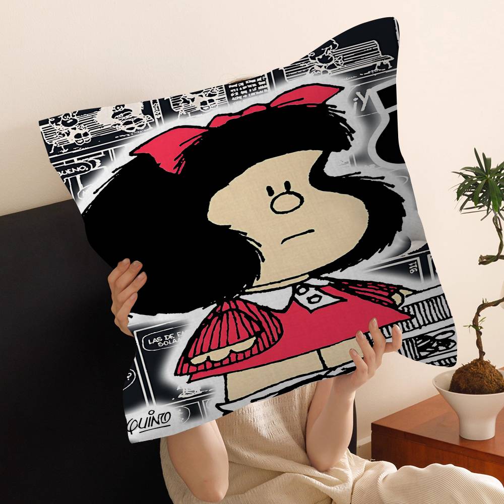 Cartoon M-Mafalda Pillow Cover For Bedroom Room And Living Room Sofa Decorative Cushion Cover