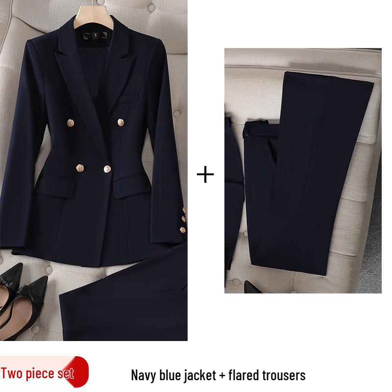 Women's Professional Suit Set: Elegant Spring/Autumn Attire for College Interviews & Hotel Manager Uniform.