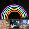 Led Colorful Rainbow Neon Sign Light Wall Hanging Night Lamp Bar Party Home