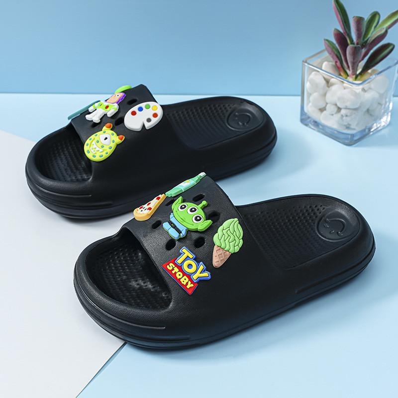 

Cute Colorful And Cartoon Design Kids Slide Sandals Perfect For Indoor And Activities Outdoor Black,40-41