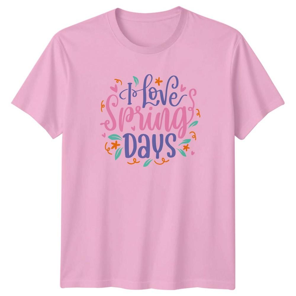 I Love Spring Days Unisexs TShirt Script Lettering Seasonal Nature