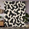 2pcs Modern Window Curtain Panels - Black and White Cow Print Semi-Sheer Curtains   Lightweight Polyester Window Drapes for Livin
