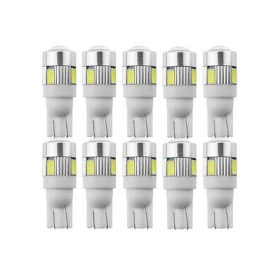 2pcs/10pc T10 Led Bulb Lights 194 168 W5W 5630 6 SMD Lens Interior Lamp White Clearance License Light