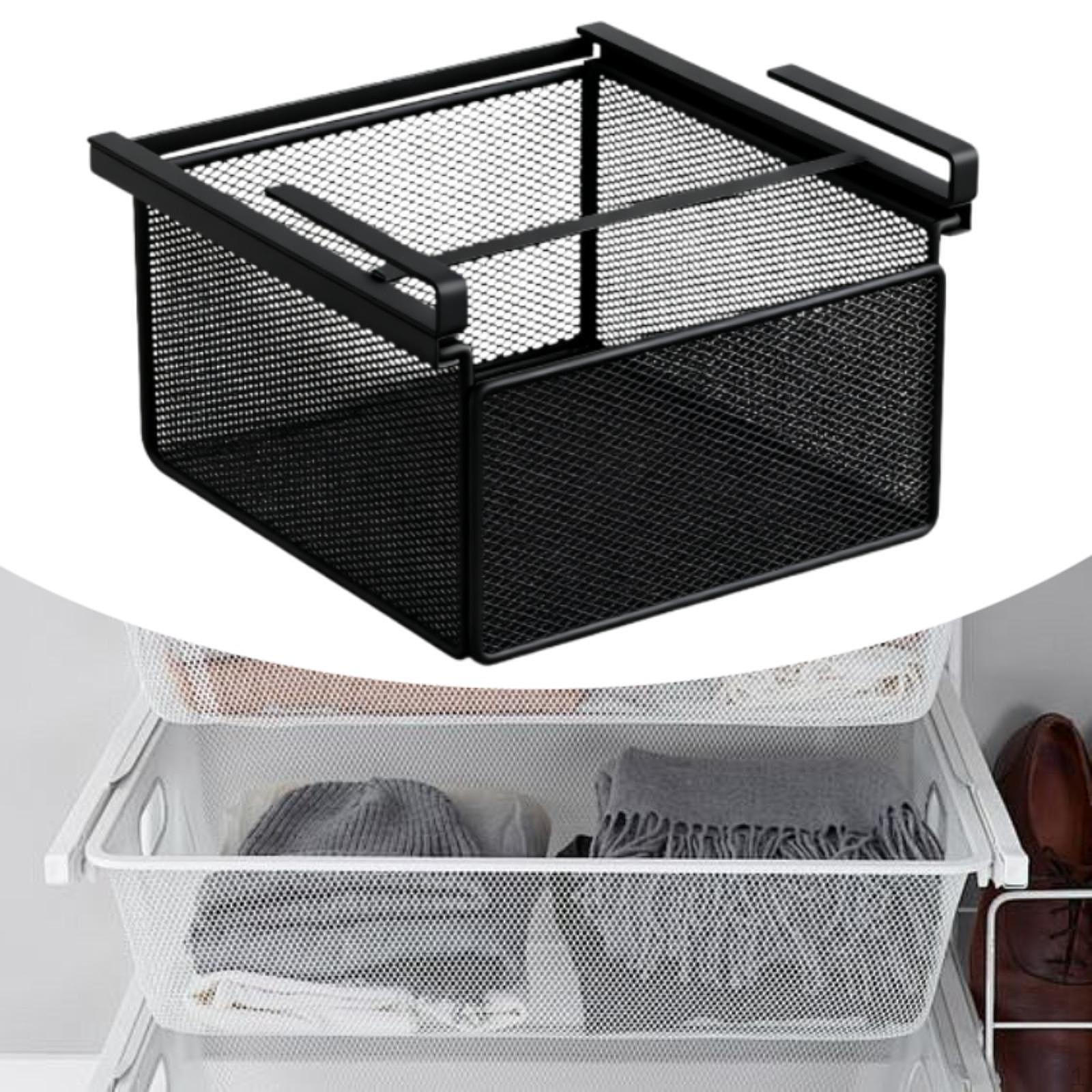 

Подвесная полка для корзин под полкой, Крепление к , Корзина для хранения Шкаф, Органайзер S чёрный