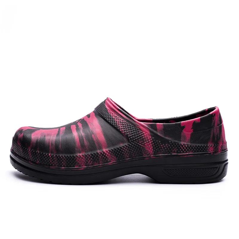 Fashion High Quality EVA Chef Shoes Non-slip Waterproof Oil-Proof Kitchen Cook Flat Working Shoes Hotel Restaurant Clogs Men Multicolor