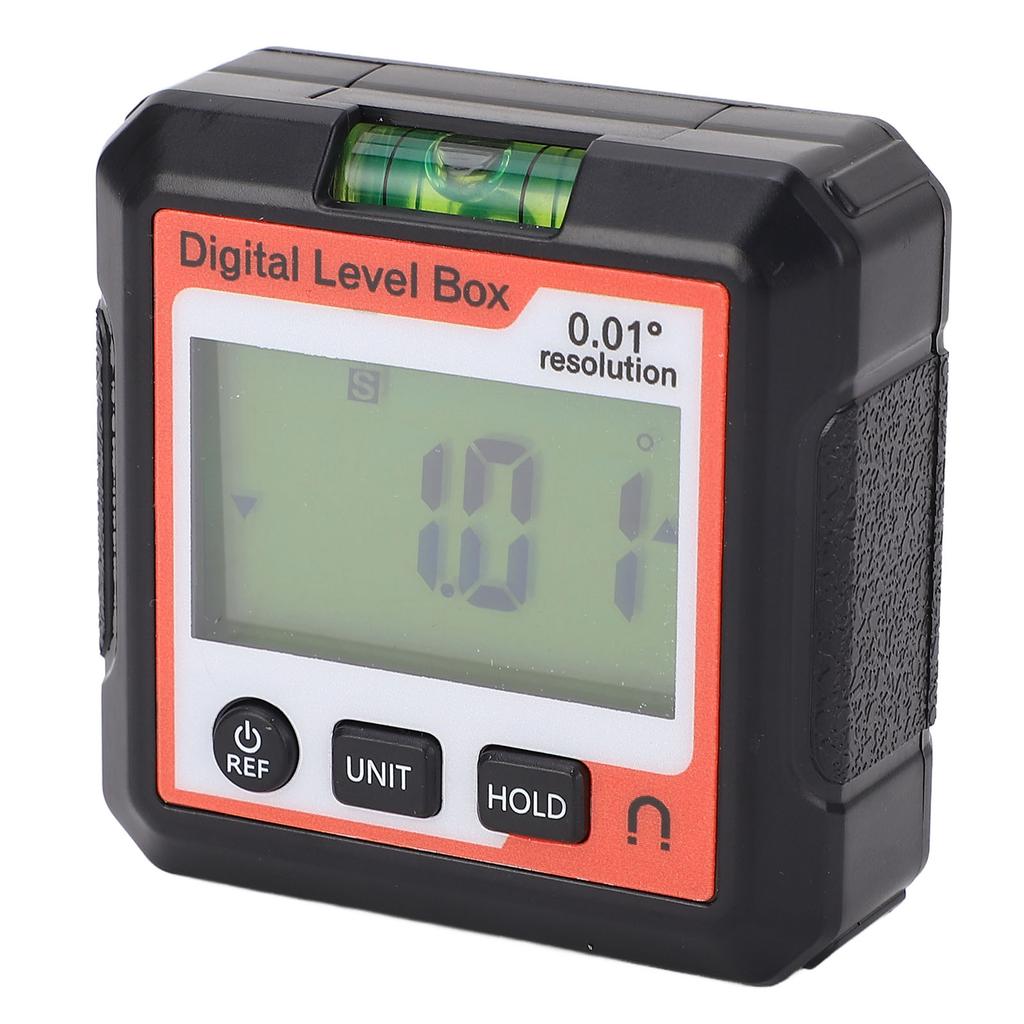 Digital Angle Finder 4x90 Degree Range Digital Level Box Angle Gauge with Magnetic Base Orange and