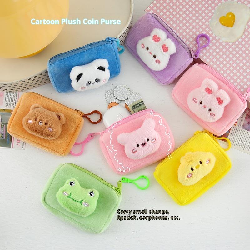 Japanisches Kawaii Cartoon Plüsch Aufbewahrungs Münzbeutel Tragbar Cartoon Schlüssel Münzbeutel Rucksack Dekoration Geschenke