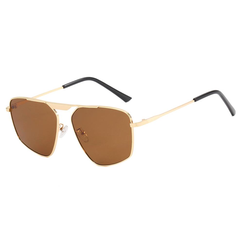 Irregular Polygonal Metal Sunglasses Single-Beam Driving Beach Shades  for Women & Men