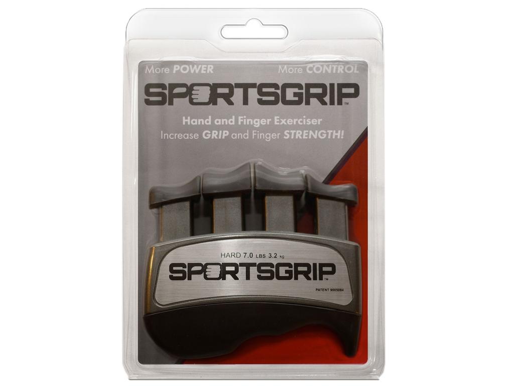 SPORTSGRIP Hand- & Finger-Trainer (Hart - 7 lbs  3.2 kg) – Ergonomischer Fingerstärker verbessert die Griffkraft für alle Sportler