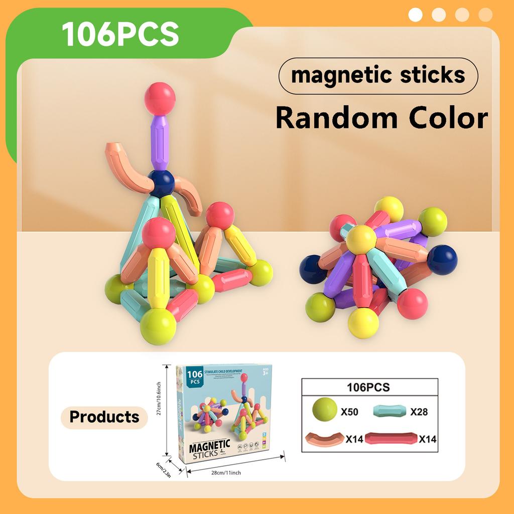 Variety Magnetic Rod Set Magnetic Sheet Building Block Particle Assembly Early Education Educational Strong Magnetic Toy Gift