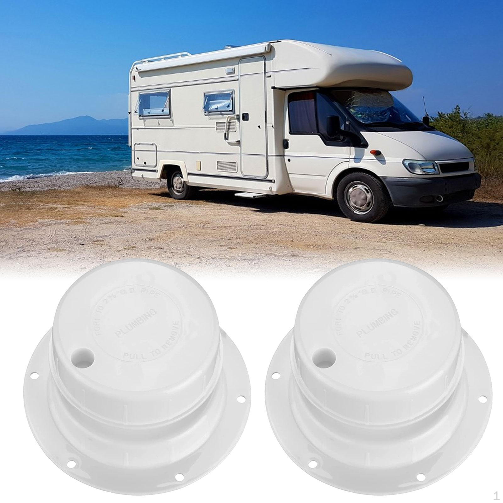 

RV Plumbing Vent Cap Camper for 1 to 2 3/8 Pipe Accessories Sewer White 2pcs