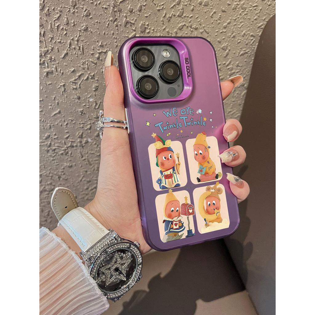 Fun star human color silver case is suitable for Apple 17pro mobile phone case 15promax women's 16E cartoon 14.