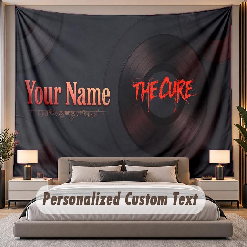 Custom Name Text Tapestry The Cure Personalized Polyester Wall Tapestry For Bedroom And Room
