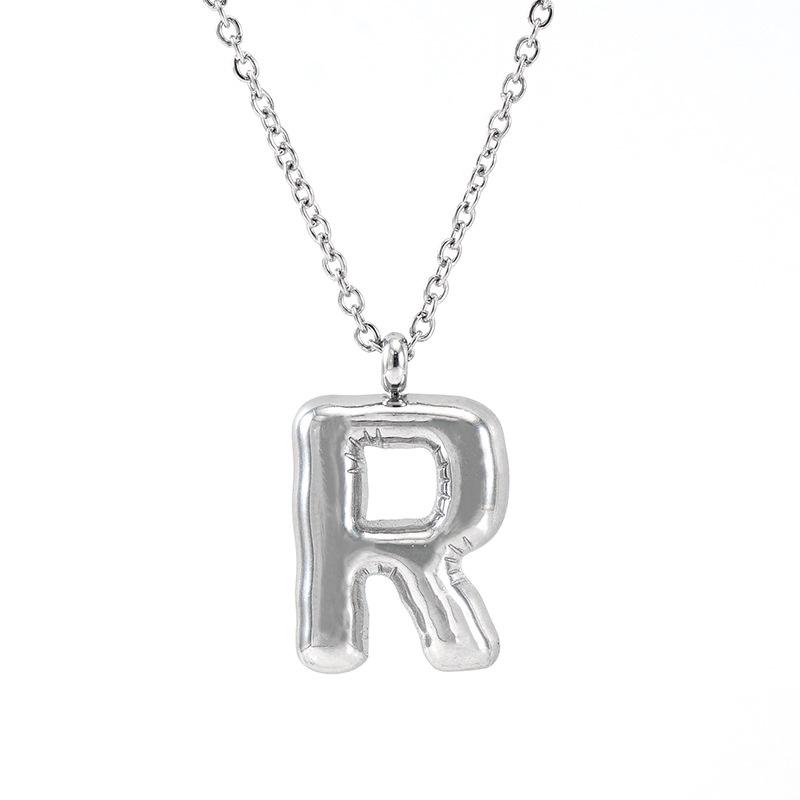 Fashionable Plump Stainless Steel Alphabet Necklace For Women