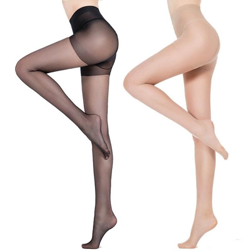 2Pcs High Elasticities Ultra Sheer Pantyhose for Women Breathable Fabric See Through Tights High Waist Stockings Hosiery
