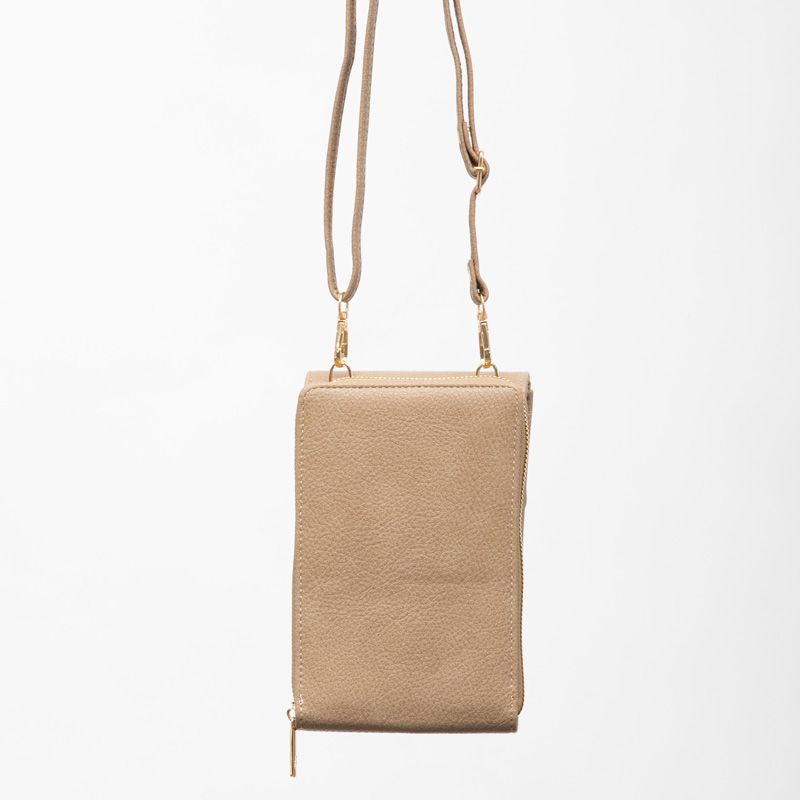 Pochette à rabat 12x19x5cm pour portable avec logo dorée anse amovible Femme LULU CASTAGNETTE