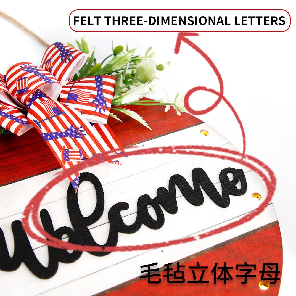 Colorful Welcome Wooden Sign With Usa Stars And Stripes Perfect For Decor Holiday
