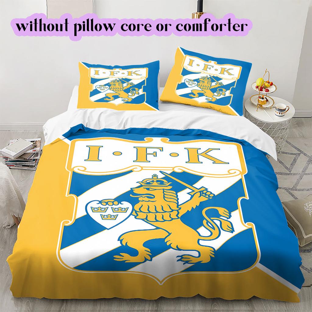 IFK Göteborg football Pattern Bedding,Quilt Set Quilt Cover Pillowcase Home Birthday Gift (1*duvet cover+2*pillowcase,without core)