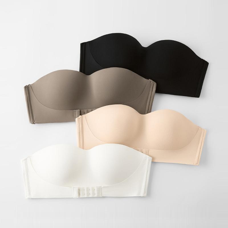 Push Up Bra for Women Seamless With Out Straps Bras Invisible Underwear Comfortable Solid Color Strapless Bralette