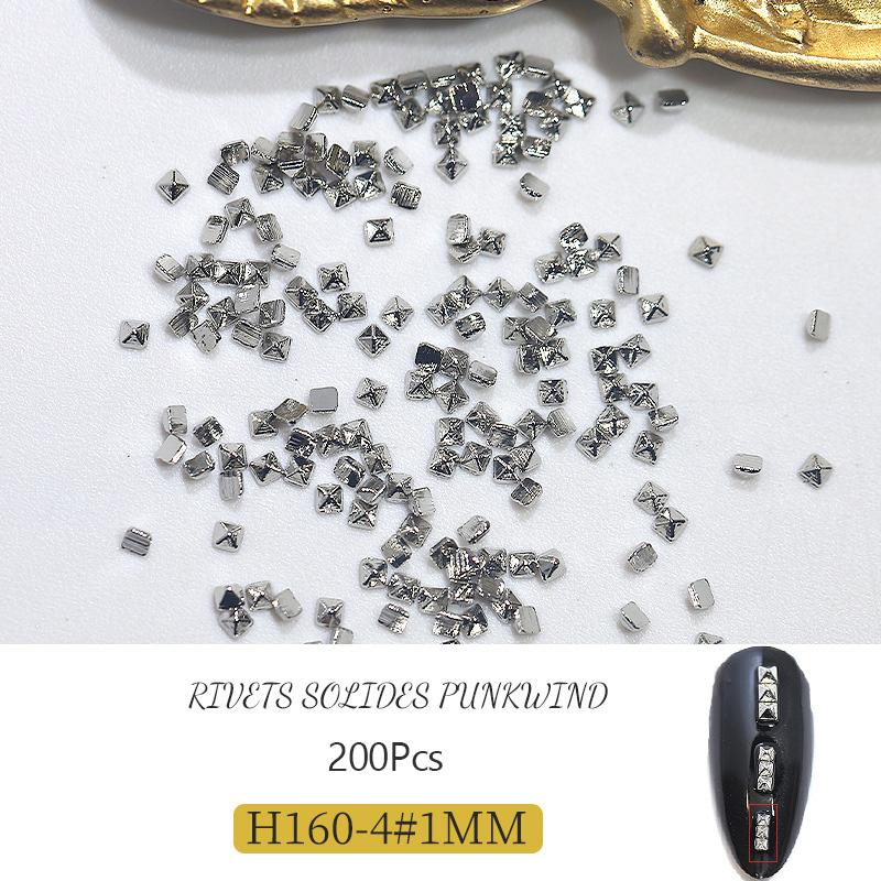 

200 шт. Металлические заклепки-гвоздики, украшения, золотые/серебряные шармы, 1/1,5/2/3 мм, квадратные панк-шипы, заклепки, наконечники, декор, DIY поделки, маникюр 1mm серебряный