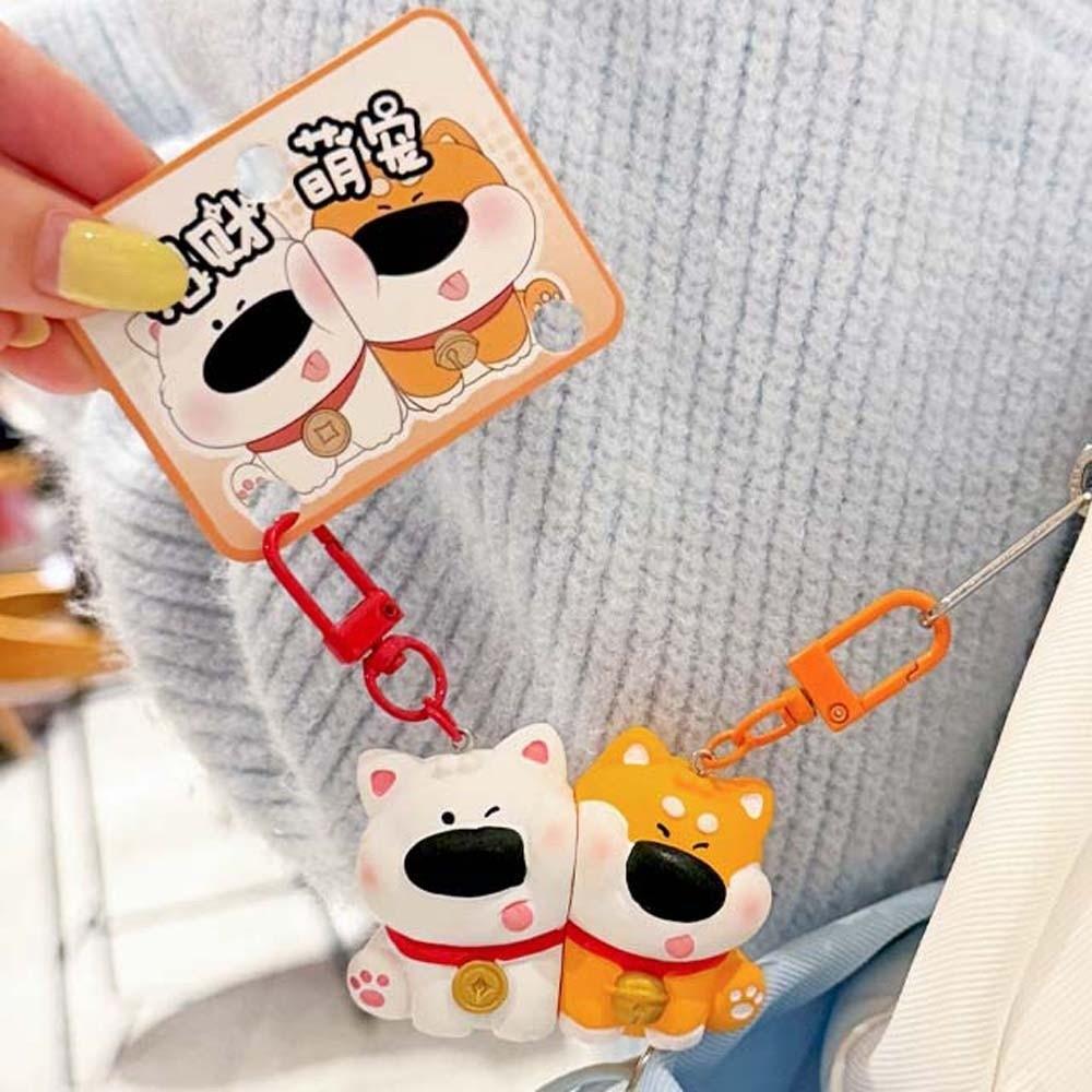 2 Stück Harz Paar Schlüsselanhänger Zink Zinklegierung Rucksack Schlüsselring Lustige Magnetische Tieranhänger Freunde