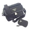 2VH133 Shoulder Bag Black Nylon/Safiano Women