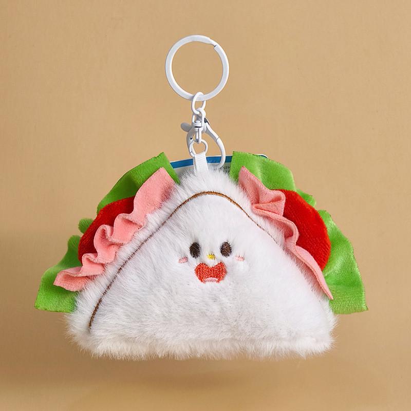 Hamburg Cute Fries Plush Doll Key Chain With Food Shapes For Collecting Gifts