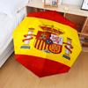 1PC Spanish National Emblem Printed Umbrella Folding umbrella, automatic umbrella 8-Frame for Travel, camping Fan gifts Christmas Gifts